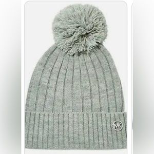NWOT - Michael Kors Gray Pom Pom Beanie